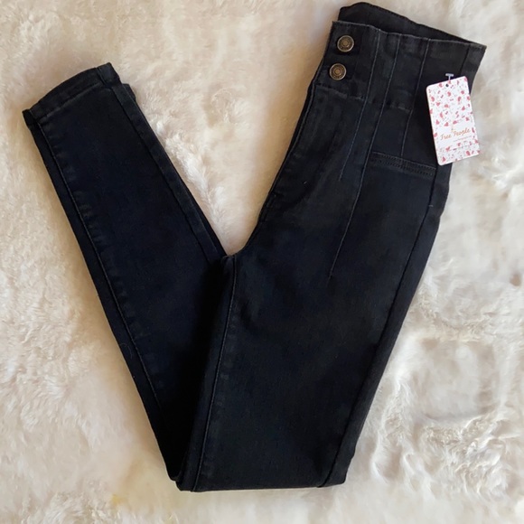 New Free People Jayde skinny black high rise jeans - Picture 3 of 11